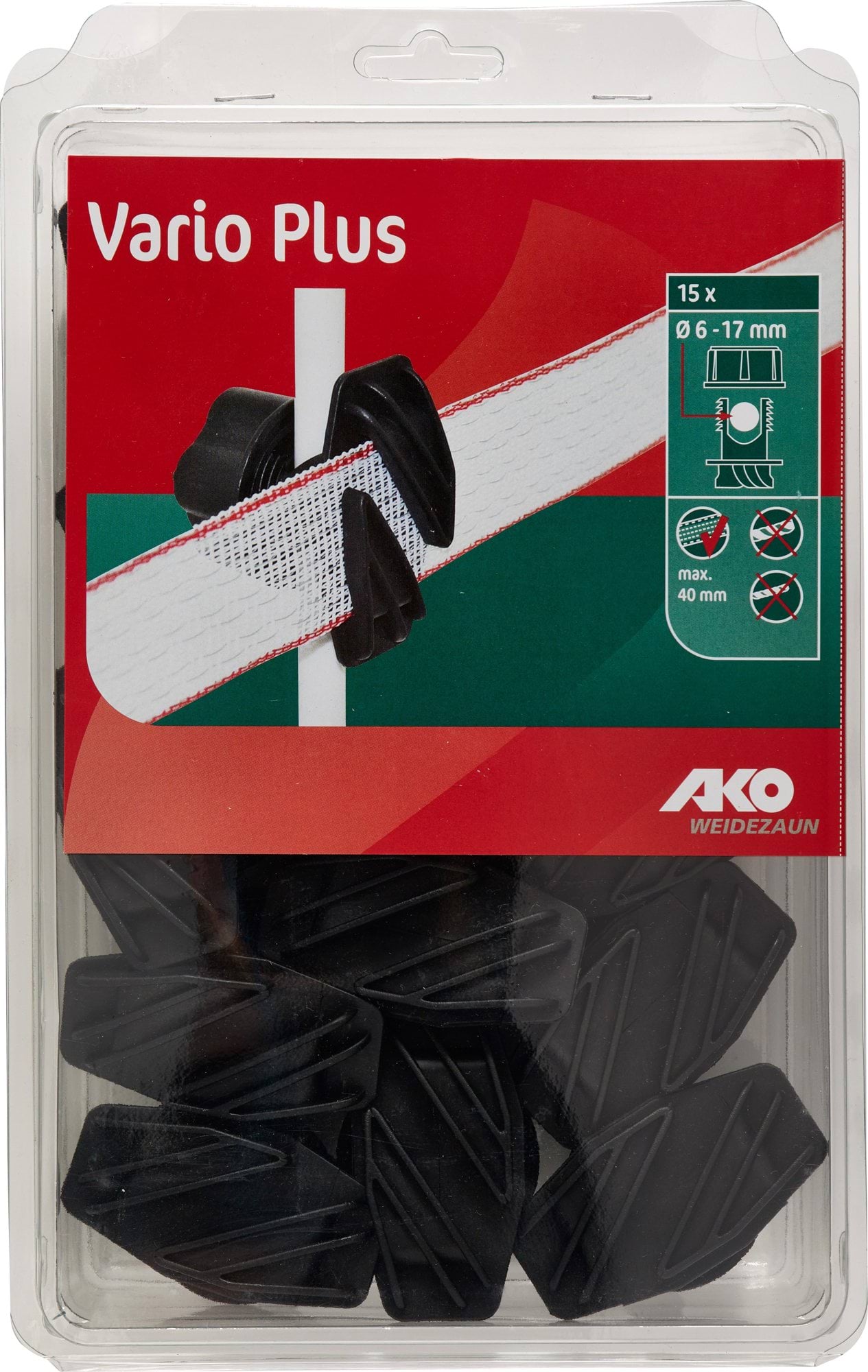 Izolator śrubowy do taśmy VARIO PLUS, 15 szt, AKO - Cavalo